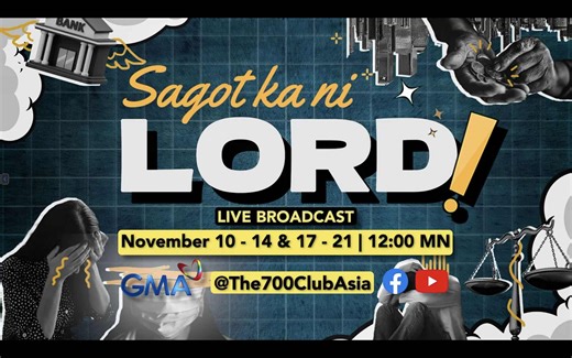 Find strength and hope in God as you watch the stories of His miracles on the 3rd night of The 700 Club Asia LIVE TV Special, #SagotKaNiLord. Don’t miss it at 12 midnight on our Facebook page and YouTube channel. We’re also live on GMA and on our website at cbnasia.org/livetv. | The 700 Club Asia