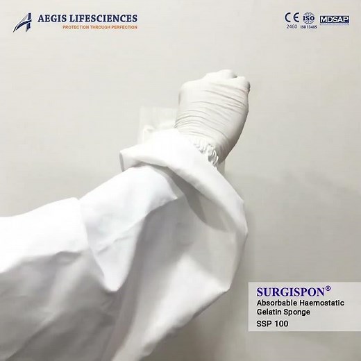 Sterile haemostatic gelatin sponge : Surgispon