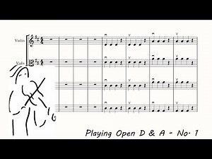 Playing Open D and A - No. 1 - Basic Notes for Orchestra. Play Along. www.OrchestraPlayAlong.com