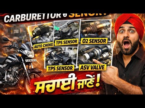 Platina 100 ES Carburettor Sensors Full Detail | Auto Choke, TPS, O2 & ASV Explained Punjabi