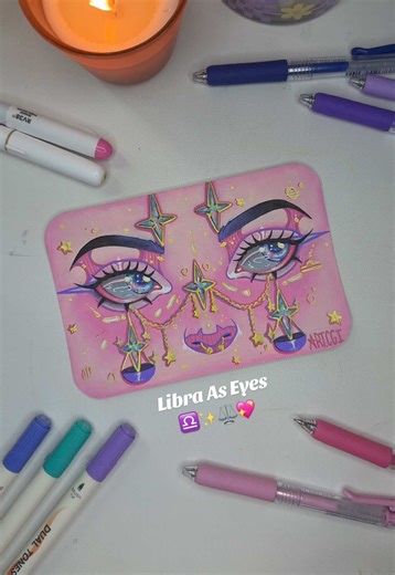 Drawing/ Painting Zodiac Signs As Eyes: Libra♎️⚖️✨ #artok #libra #zodiacsigns #originalart #eyeart