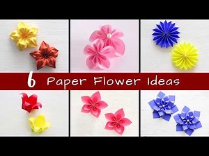 6 DIY Paper Flower Ideas 🌸✨ | Easy Paper Flower Crafts | How to Make Paper Flower