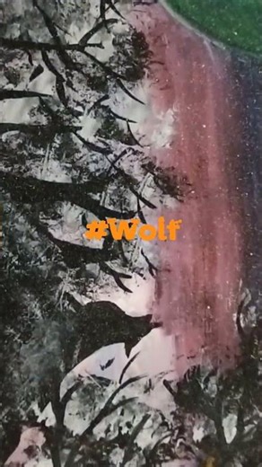 #wolf#painting#planets
