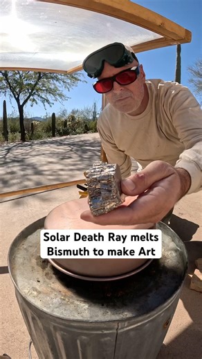 Melting metal into art with Solar Death Ray #art #sun