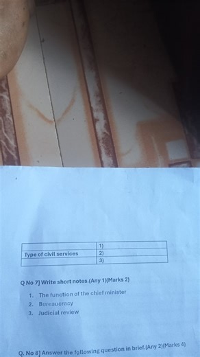 Q No 7] Write short notes. (Any 1) (Marks 2) The function of th... | Filo