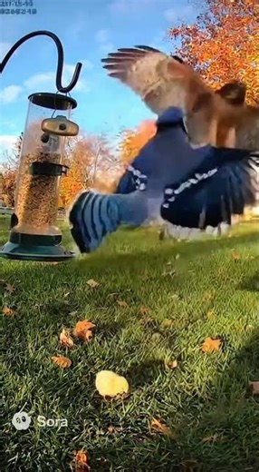 “Brave Blue Jay Saves Baby Chick from Hawk Attack | Caught on Garden Cam 🐥🦅💙”