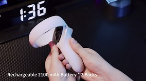 Prociv VR Charging Dock for Meta Quest 2 with RGB LED Light, Magnetic Charging Station for Oculus Quest 2 VR Headset and Touch Controllers, with 2 Rechargeable Batteries/Type-C Charger Cable