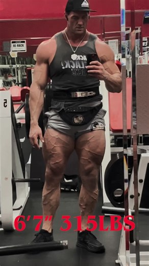 Aaron Reed on Instagram: "6’7 315lbs comment “big legs” #legs #training"