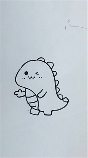 Cute And Easy Baby Dinosaur Drawing🦕 #shorts #trending #art #drawing #dinosaur #easy #easy #cute #yt