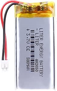 Liter 3.7V 500mAh 402050 Lipo Battery Rechargeable Lithium Polymer ion Battery Pack with JST 2.0mm Connector