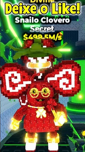 SNAILO CLOVERO🍀💛 NOVO SECRET DO STEAL A BRAINROT! #stealabrainrot #roblox #shorts