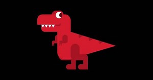 Video of T-rex dinosaur walking. Tyrannosaurus animation. Prehistoric reptile.