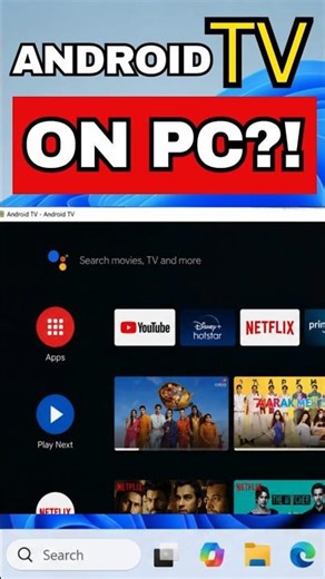 Android TV on Any Windows PC (2026) #shorts