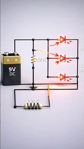 Parallel LED Circuit Explained | Resistor & Current Flow in Hindi ⚡ #Shorts #Electronics