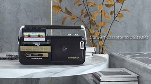 Retro Boombox Cassette Player Recorder AM/FM Radio with Best Reception,Cassette Tape Player Recorder with Earphone Jack,Bluetooth USB,Good for Home Seniors Elderly White
