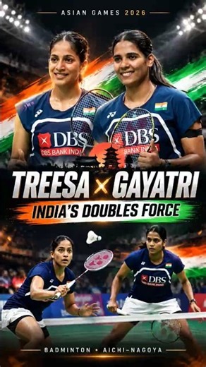 🇮🇳 TREESA × GAYATRI STUN JAPAN! 🔥 24–22, 21–18 | Asian Games 2026 #Shorts