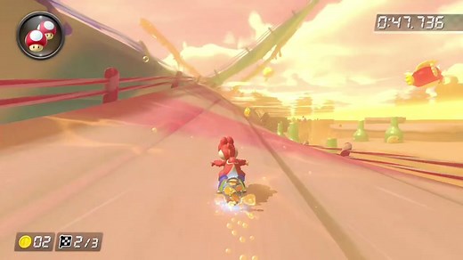 Red Yoshi Gameplay in Mario Kart 8 Deluxe 200cc