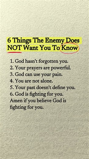 6 Things The Enemy Does NOT Want You To Know