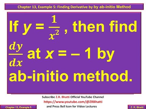 Chp13, Example 5: Finding Derivative by ab-initio Method