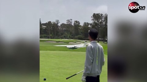 Dramatic emergency landing: small plane scrapes over golf course