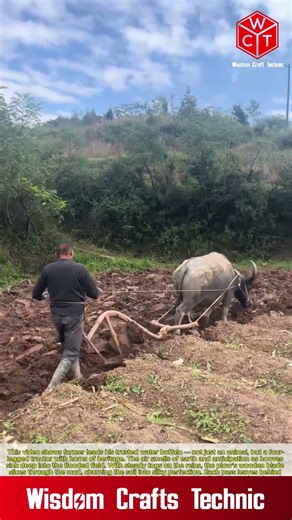Traditional Plowing with Water Buffalo for Rice Farming: Plowing the Land for a New Harvest
