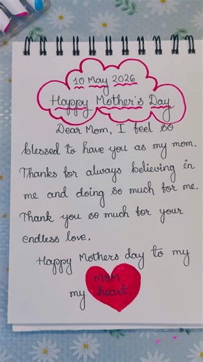 Happy Mother’s Day Card Making 💖 Easy Handwriting Art#shorts#