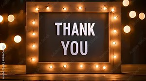 animated thank you text with light effects, 4k resolution footage, generated ai