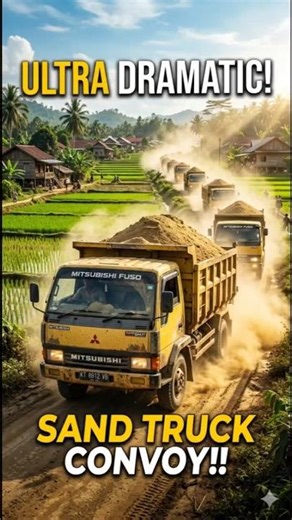 Konvoi Truk Pasir Lewat Jalan Desa! #almirazeinna #dumptruck #excavator