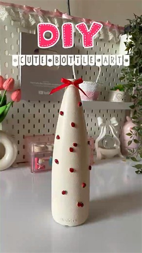 DIY Ladybug Bottle Art 🐞| Easy Aesthetic Home Decor #shorts #diy #trending #viralshort