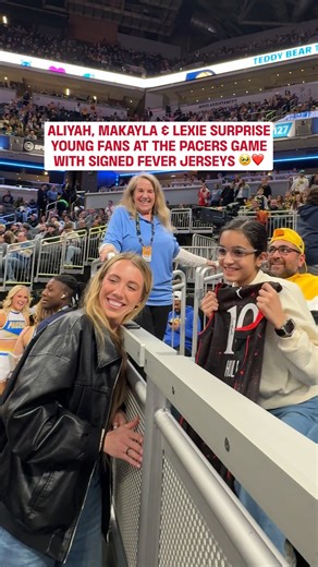 Aliyah Boston, Makayla Timpson and Lexie Hull spotted three young fans at the Indiana Pacers game and surprised them with signed jerseys & their reactions are too cute 🥹❤️ “I want you guys to dream big. Whatever you want to accomplish. You can do it, okay?” | Indiana Fever