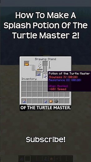 How To Make A Splash Potion Of The Turtle Master 2 In Minecraft!