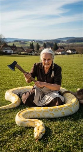 Brave grandma saves her dog from python #brave #grandma