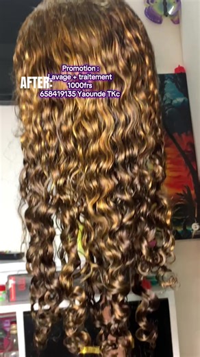 « Tu as une perruque qui a perdu tout son éclat ? Attends de voir ça… on redonne vie à tes perruques ! En ce moment, profite de notre offre spéciale : 1000 francs seulement pour le lavage traitement de ta perruque. Oui oui, tu as bien entendu : 1000 francs ! Ta perruque ressort propre, douce et éclatante comme neuve. 📍 Localisation : Yaoundé TKC 📞 Réservation : 658 41 91 35. #658419135 #traitementperruque #traitementdemèches #pretaporter #