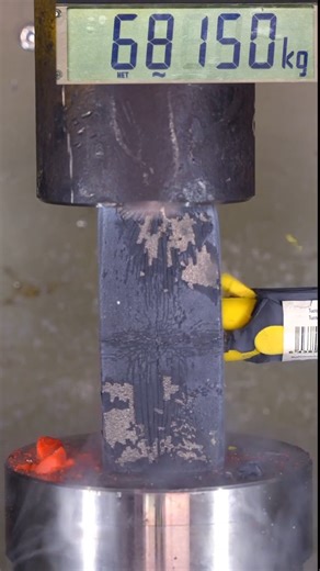 2.6M views · 10K reactions | Deep frozen hammer vs. hydraulic press! Don't try this at home! #oddlysatisfying #viral #crush | Hydraulic press channel | Facebook