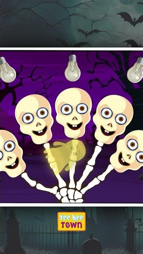 💀Gelbe Skelett-Glühbirnen Fingerfamilie #shorts #nurseryrhymes #kidssongs #hooplakidzdeutsch
