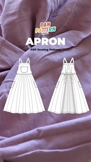 Watch the full apron sewing tutorial on my YouTube channel #panpattern #sewingpatterns #sewingaprons