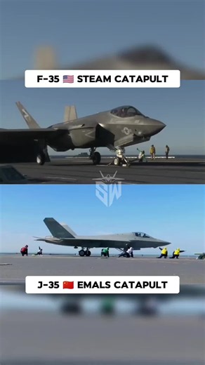J-35 vs F-35C — Carrier Takeoff Comparison | Which aircraft demonstrates the more effective carrier launch? #skywarrrior #militaryaviation #usaf #china