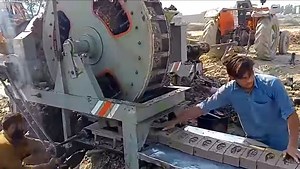 Check out the automatic bricks making machine | Fun Time