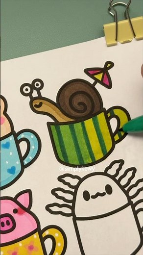 Snail cup colouring asmr 🐌 | Simply Winter colouring book