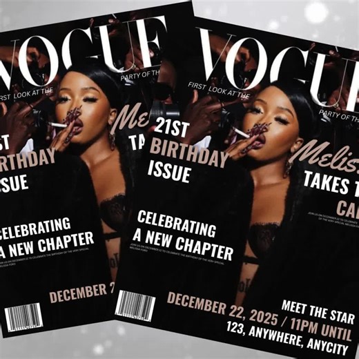 Editable Baddie Birthday Magazine Template | Canva Pro DIY Template | Bday Invitation - Etsy