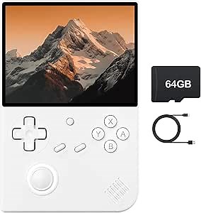 RG40XXV Retro Handheld Game Console, Linux OS Built-in 64G TF Card Retro Video Games Consoles 4.0 Inch IPS Screen Portable Pocket Video Player 5500+ Games (White)