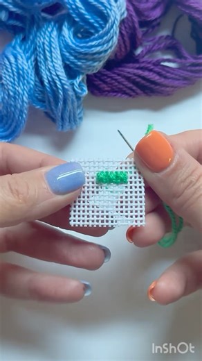 Smyrna Cross Stitch on Needlepoint Canvas