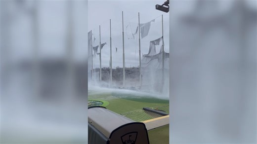 Watch Topgolf net collapse amid Michigan ice storm