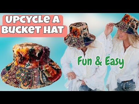 How To Turn Your Bucket Hat Into A Boho Patchwork Beauty NO PATTERN / UPCYCLED