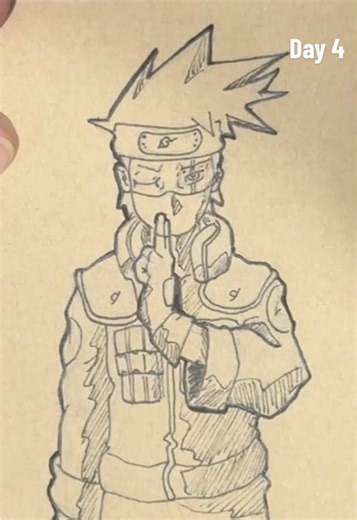 Tired of me yet? What’s team 7 without their sensei. Day 4 in the bag. #naruto #sketch #illustration #kakashi