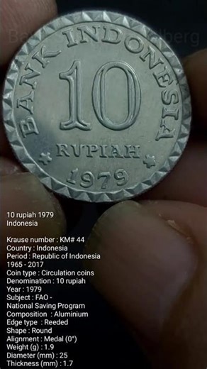 World coin collection,Indonesia 10 rupiah 1979