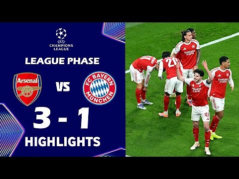 Arsenal gegen Bayern München (3:1) Alle Tore & Highlights | UEFA Champions League 2025/26
