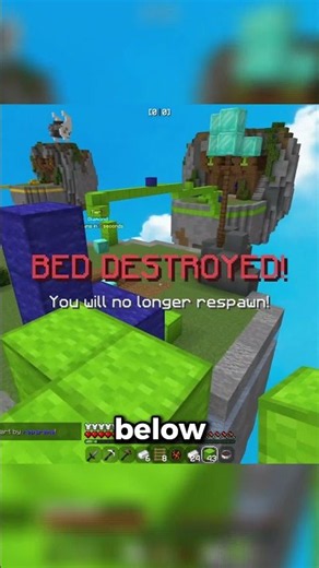 Never Do This When Someone Is Below Your Bridge #minecraft #bedwars