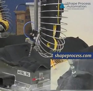 Shape Process Automation manufactures turnkey 3D robotics waterjet cutting and trimming systems for the automotive, heavy truck, construction, marine, and appliance industries.��This JetTool waterjet trim cell is for 3D contour cutting. The insert video shows a close up of the carpet being slit. �Engineering Beyond Imagination. Shape Process Automation. �#shapeprocess @shapeprocessautomation #kmtwaterjet @shapeprocess �#waterjet #waterjetcutting #waterjetcut | KMT Waterjet Systems
