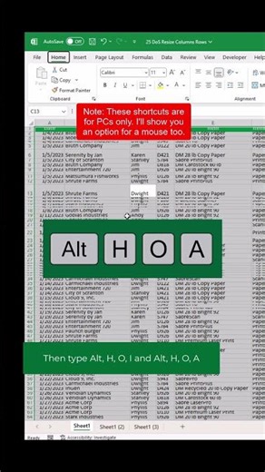Quickly Resize Rows and Columns in Excel - 12 Days of Spreadsheets